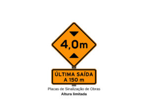 Placas de Sinalização de Obras Altura limitada